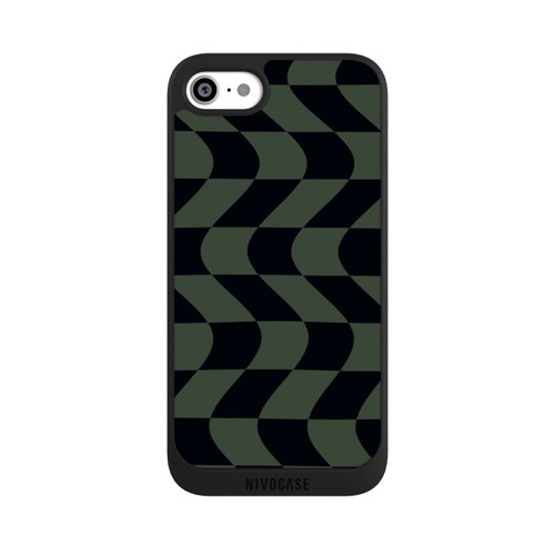 Apple iPhone SE (2022) NIVOpure Checked Pattern Green Black