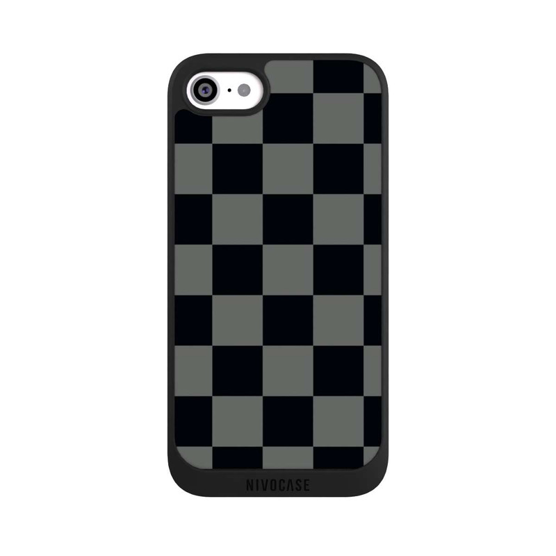 iPhone SE 2022 NIVOpure Checked Pattern Black Grey