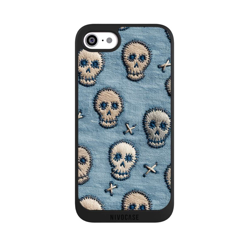 iPhone SE 2022 NIVOpure Skulls on Jeans Pattern