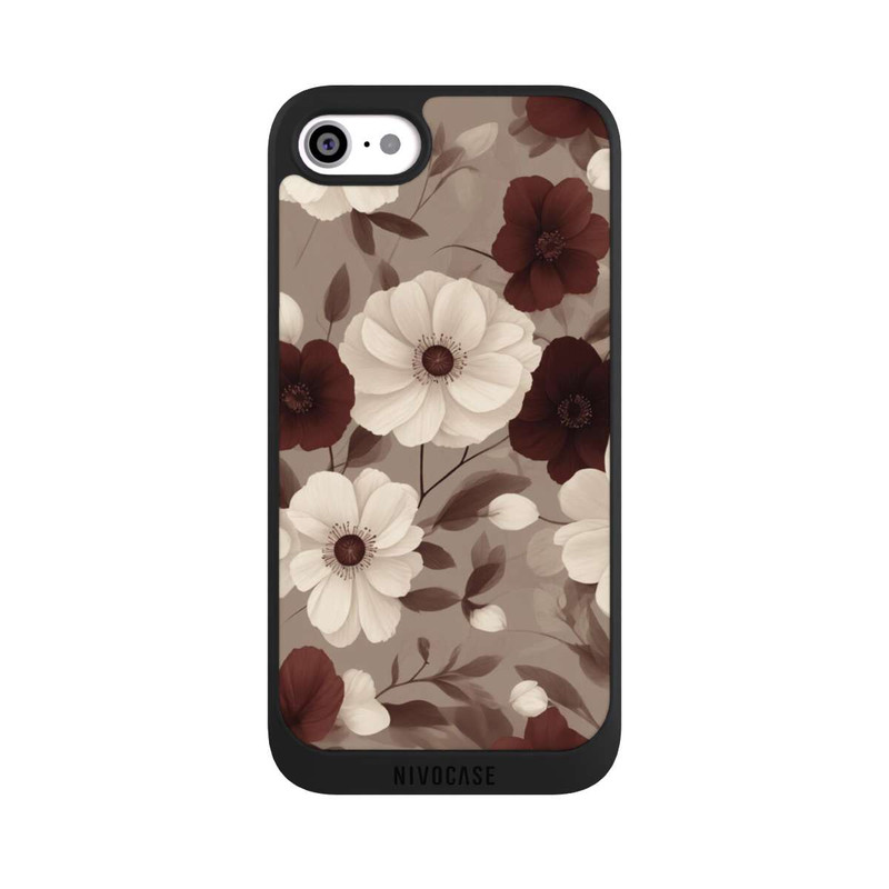 iPhone SE 2022 NIVOpure Negative Flower Bordeaux White with AI