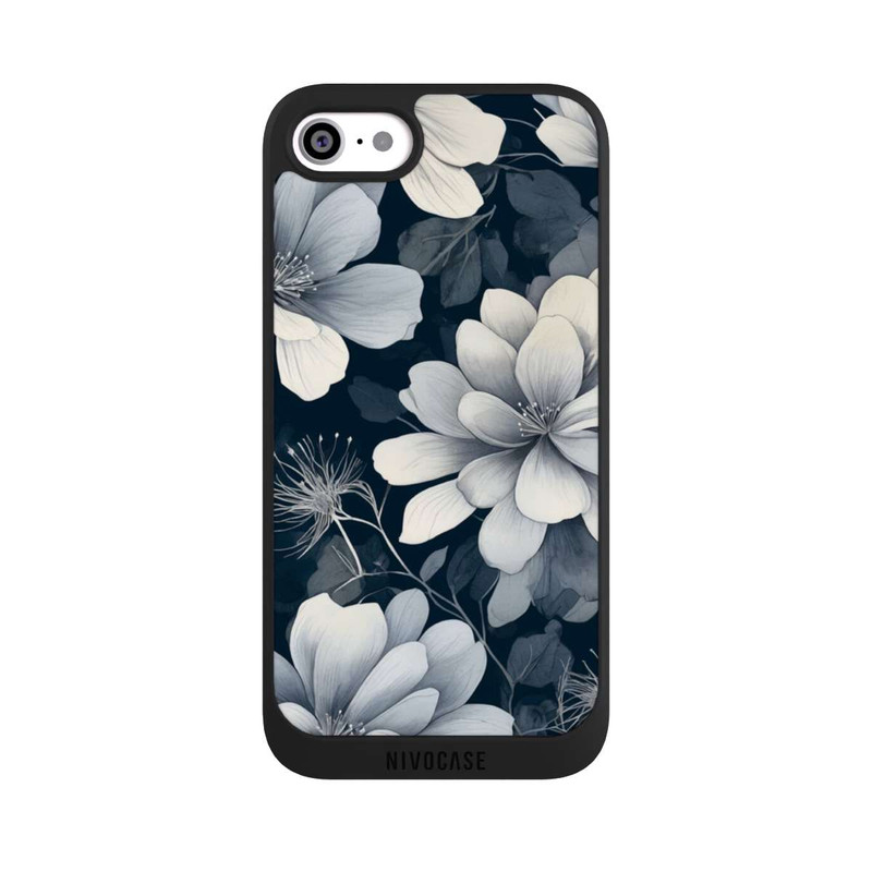 iPhone SE 2022 NIVOpure Negative Flower Blue White with AI