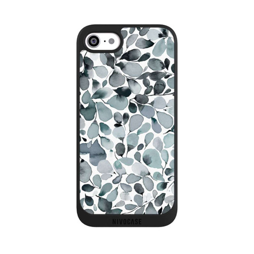Apple iPhone SE (2022) NIVOpure Eukalyptus Aquarell Blätter Grau