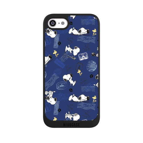 Apple iPhone SE (2022) NIVOpure Peanuts Travel Stamps Pattern Blue