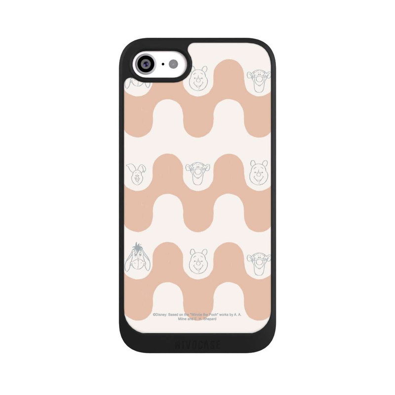 iPhone SE 2022 NIVOpure Winnie l'Ourson et ses Amis Motif Vagues Bohèmes
