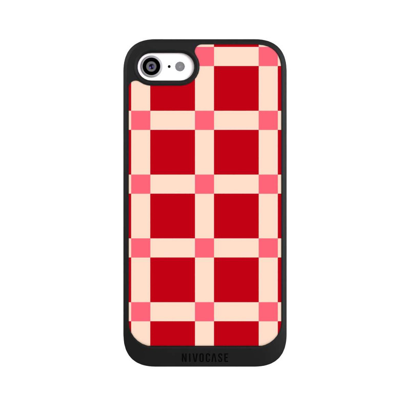 iPhone SE 2022 NIVOpure Big Red Checked Pattern