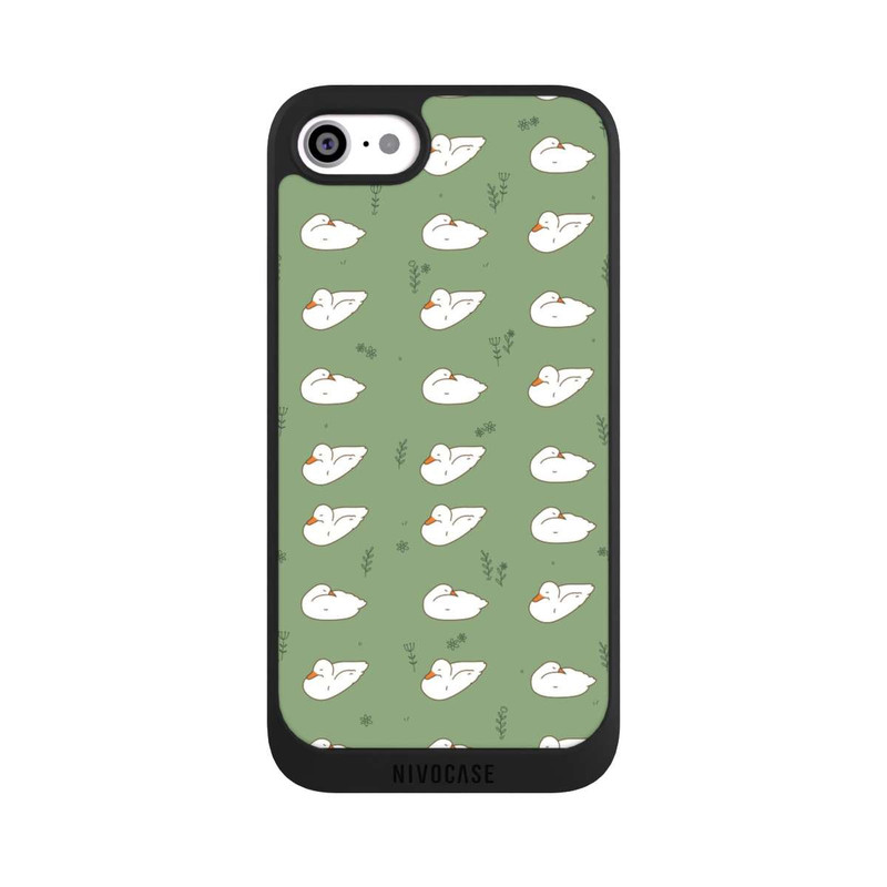 iPhone SE 2022 NIVOpure Cartoon Duck Pattern Green