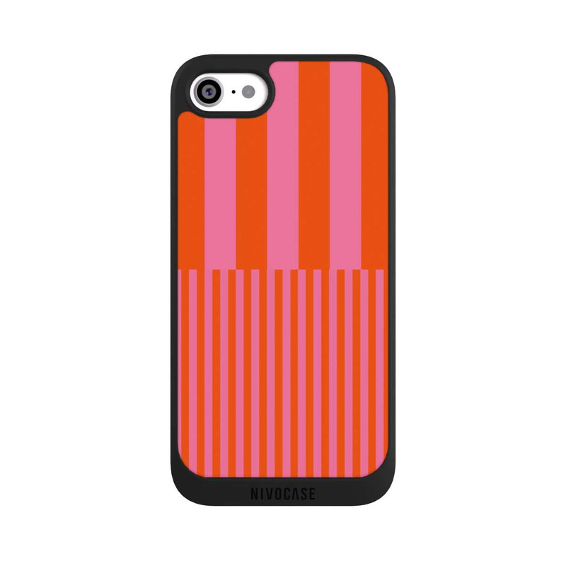iPhone SE 2022 NIVOpure Striped Pattern Pink Red