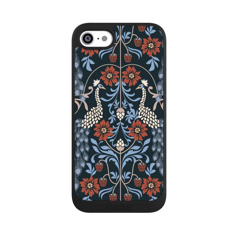 iPhone SE 2022 NIVOpure Vintage Peacock Garden Arts and Crafts Floral Dark