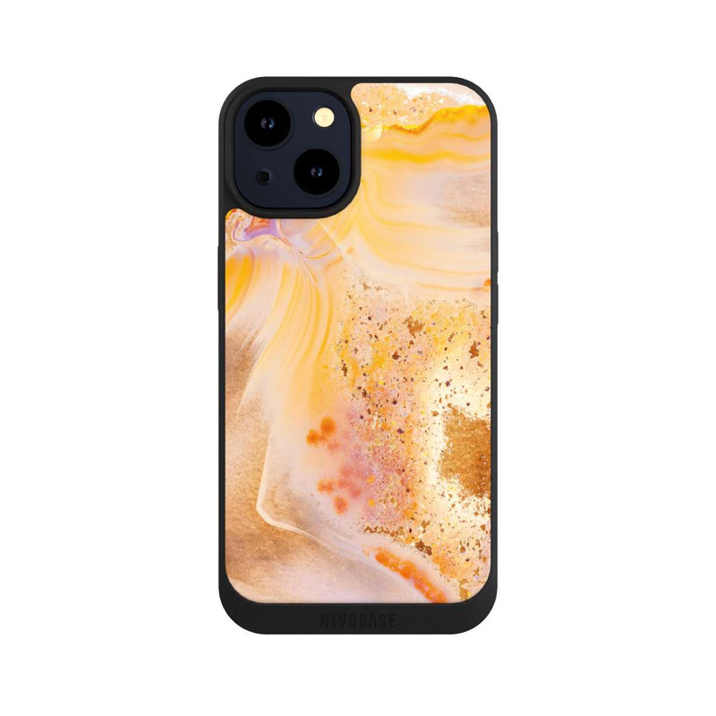 iPhone 14 NIVOpure Orange Glitter Marble Look