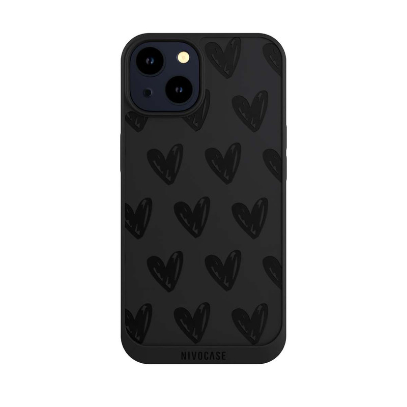 iPhone 14 NIVOpure Herzen Schwarz ohne Hintergrund