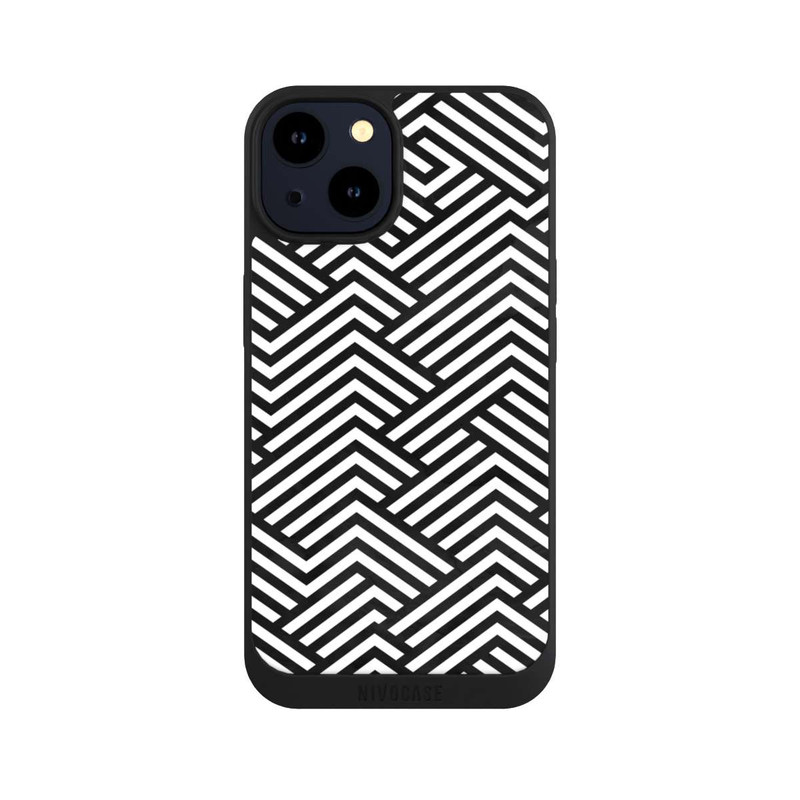 iPhone 14 NIVOpure Schwarz und Weiß ZigZag