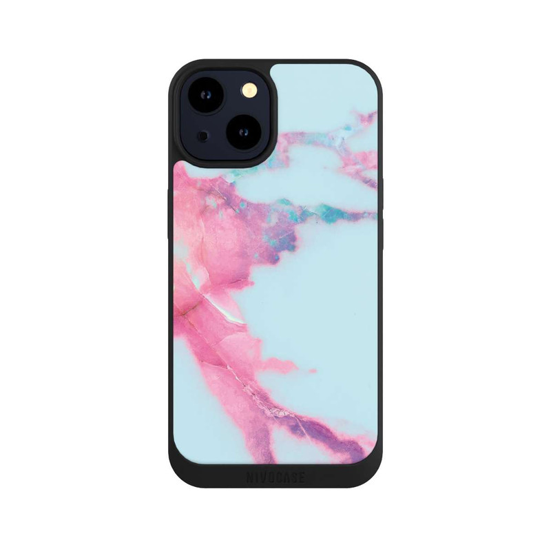 iPhone 14 NIVOpure Hellblauer schillernder Adermarmor