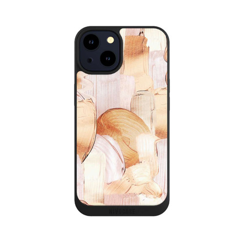 Apple iPhone 14 NIVOpure Weiß/Gold Pinsel Muster