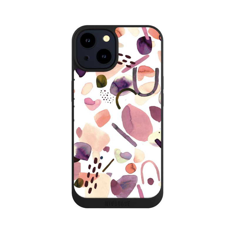 iPhone 14 NIVOpure Aquarelle Formes abstraites Mauve
