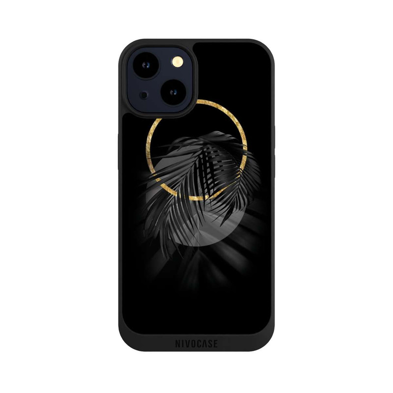 iPhone 14 NIVOpure tropische Blätter schwarz