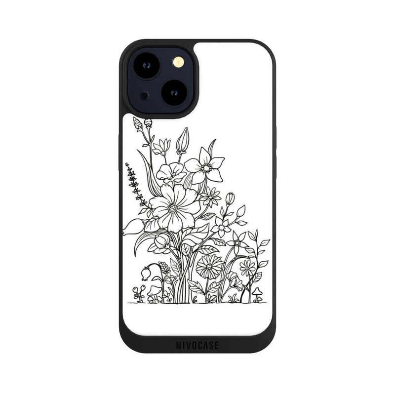 iPhone 14 NIVOpure Fleurs Dessin au trait