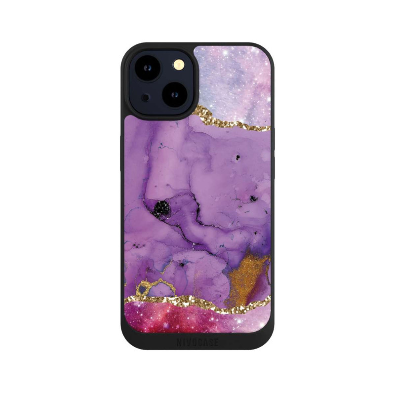 iPhone 14 NIVOpure Lila Galaxy Glamour Marble