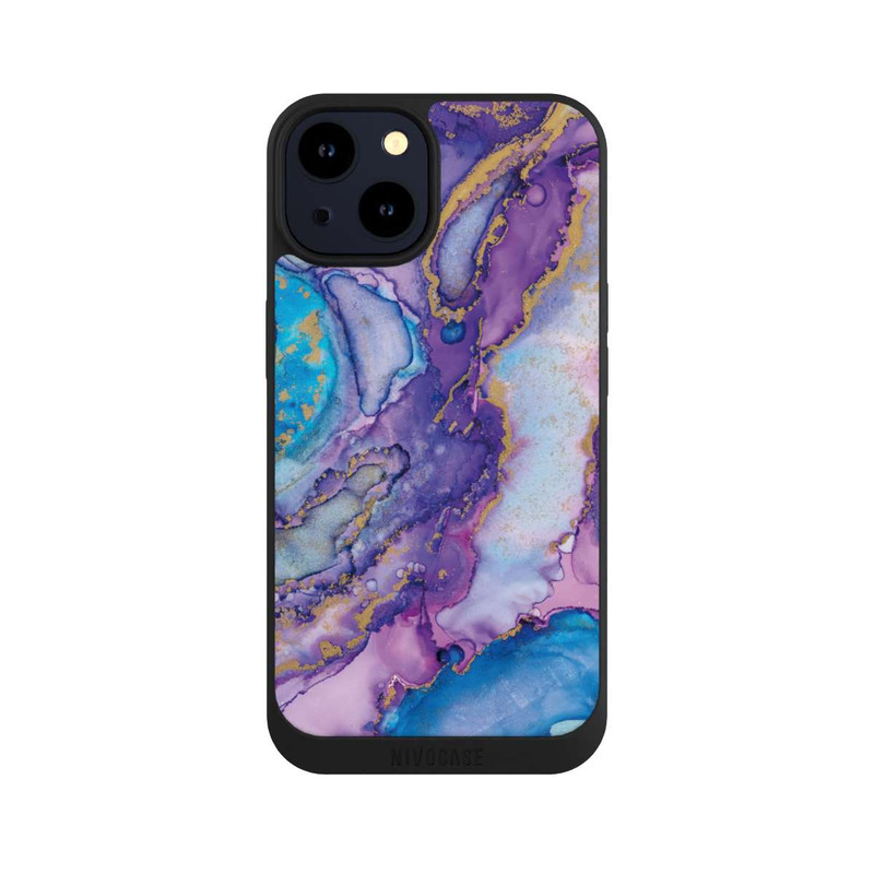 iPhone 14 NIVOpure Purple und Blue Swirl Ink
