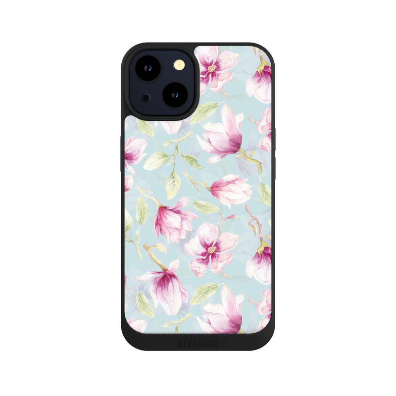 iPhone 14 NIVOpure Magnolias sur bleu