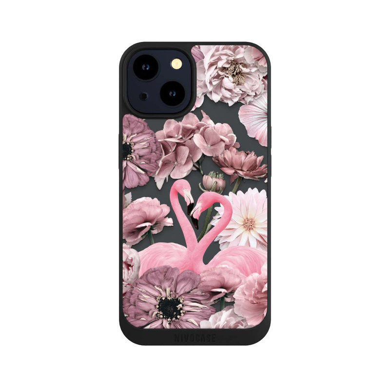 iPhone 14 NIVOpure Flamants roses en motif de fleurs