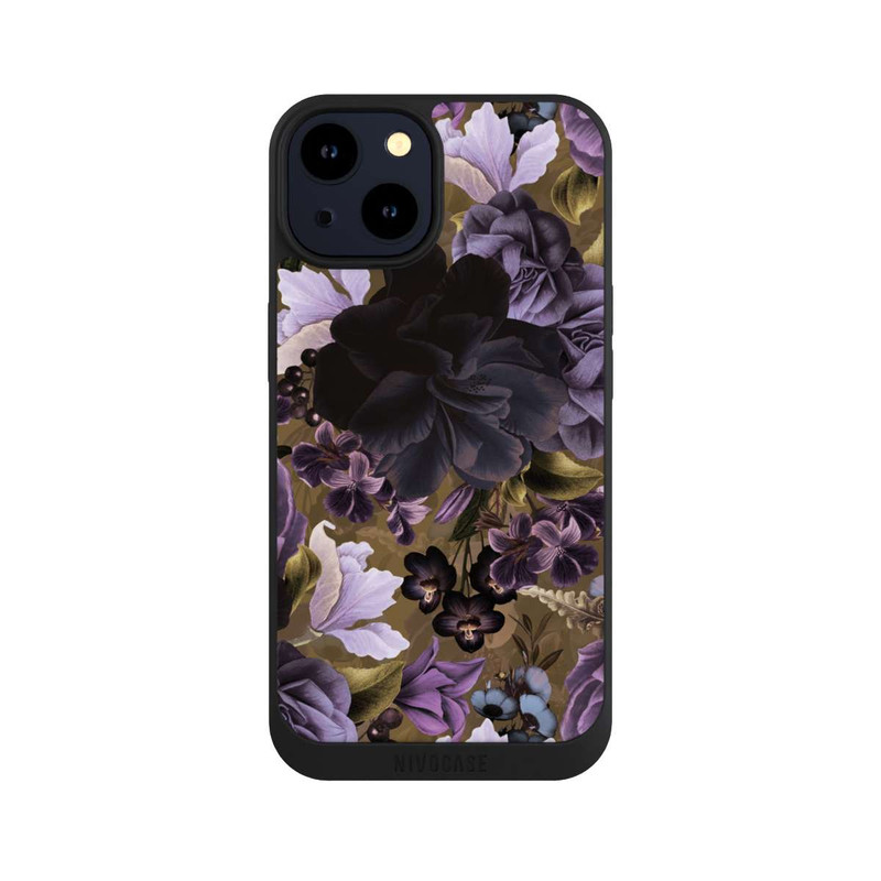 iPhone 14 NIVOpure  Lila und goldene Vintageblumen