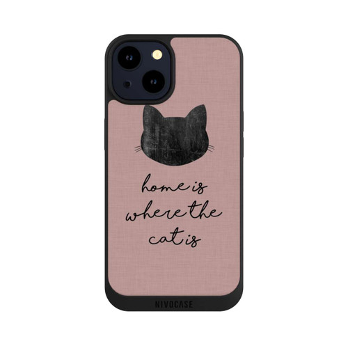 Apple iPhone 14 NIVOpure Home Is Where The Cat Is - Black on Pink