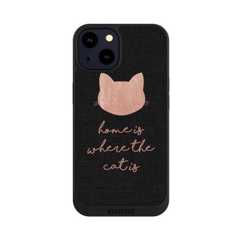 Apple iPhone 14 NIVOpure Home Is Where The Cat Is - Pink on Black 