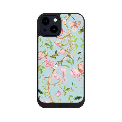 Apple iPhone 14 NIVOpure Fleurs Botaniques Vintage Bleu