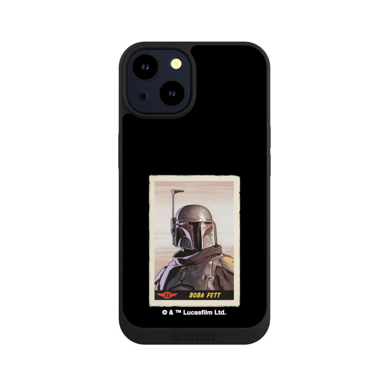 iPhone 14 NIVOpure Boba Fett Badges Schwarzer Hintergrund