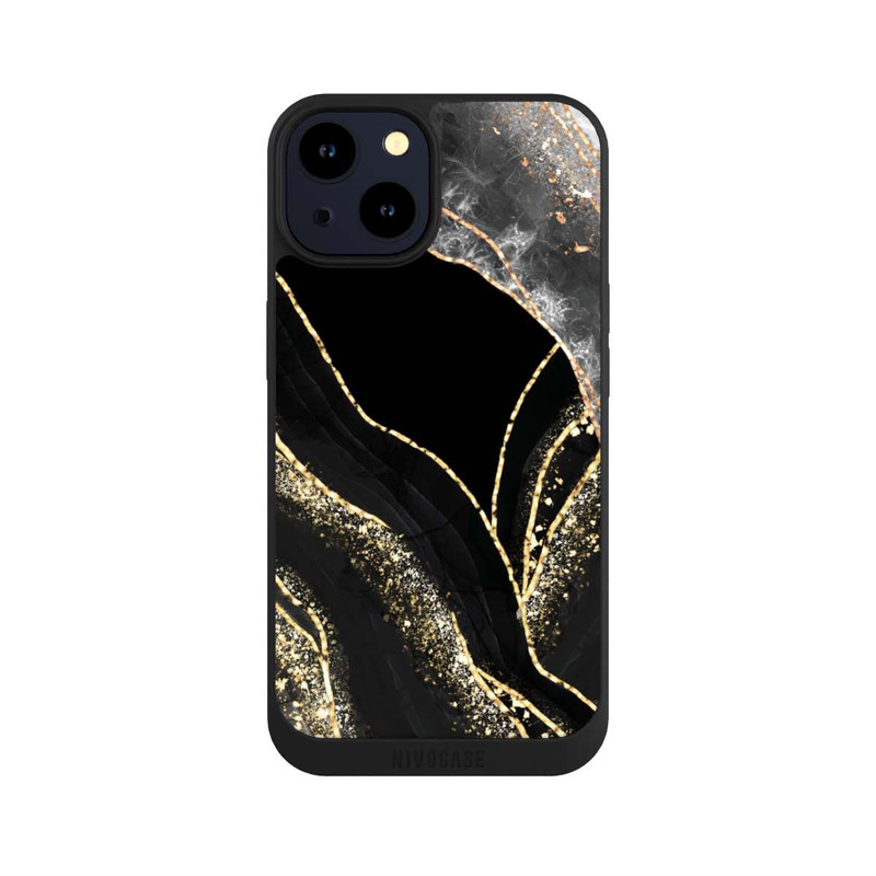 iPhone 14 NIVOpure Dark Marble Gold