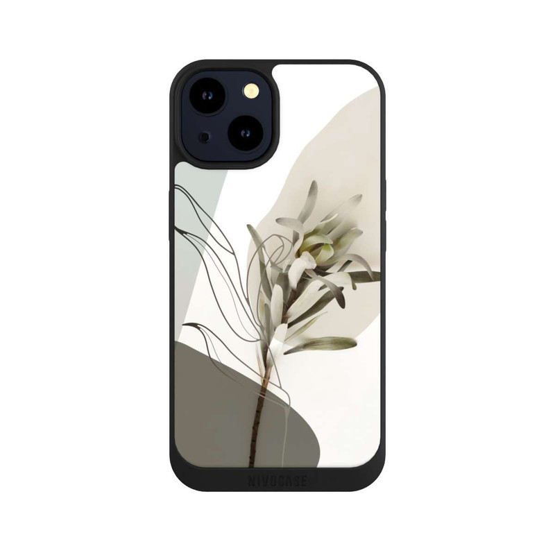iPhone 14 NIVOpure Boho Line Art Olivgrün