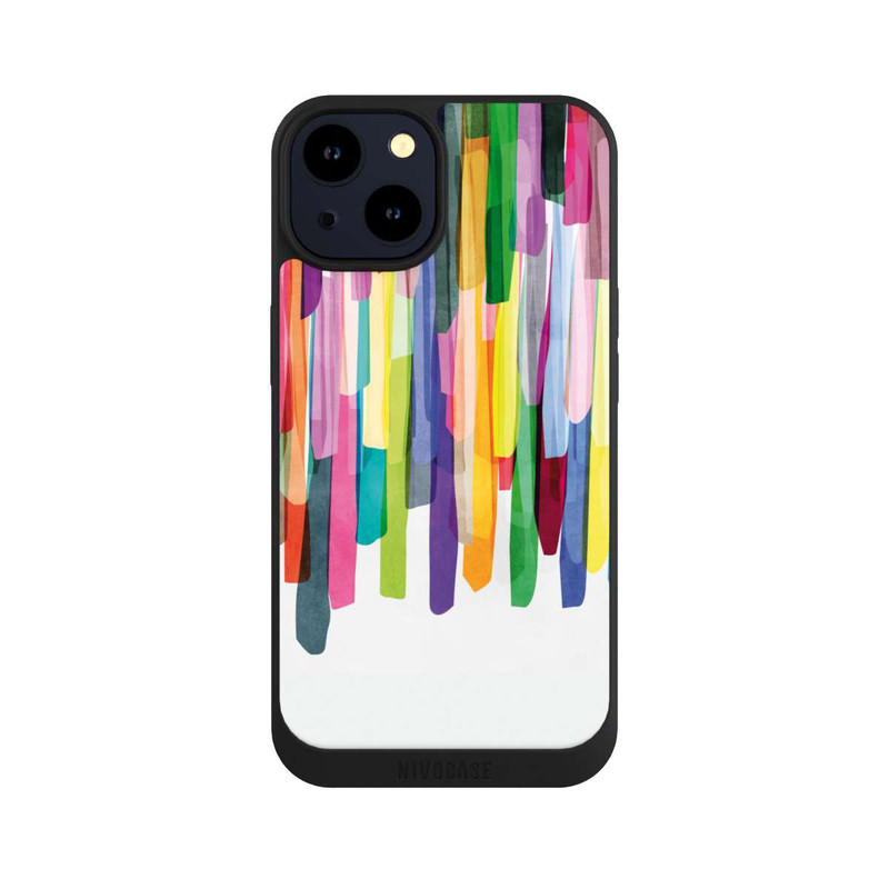iPhone 14 NIVOpure Bunte Streifen Weißer Hintergrund