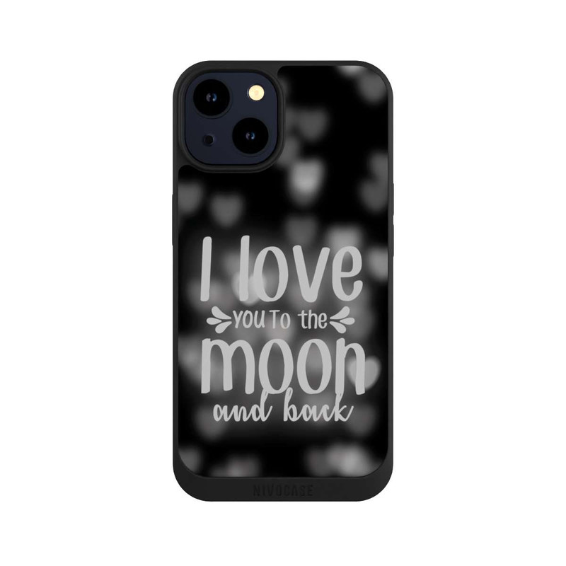 iPhone 14 NIVOpure I Love You to The Moon And Back Black Hearts