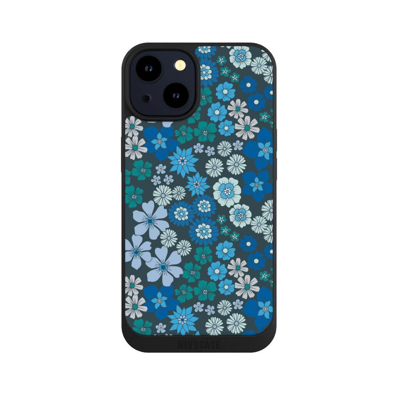 iPhone 14 NIVOpure Fleurs bleues DeinDesign