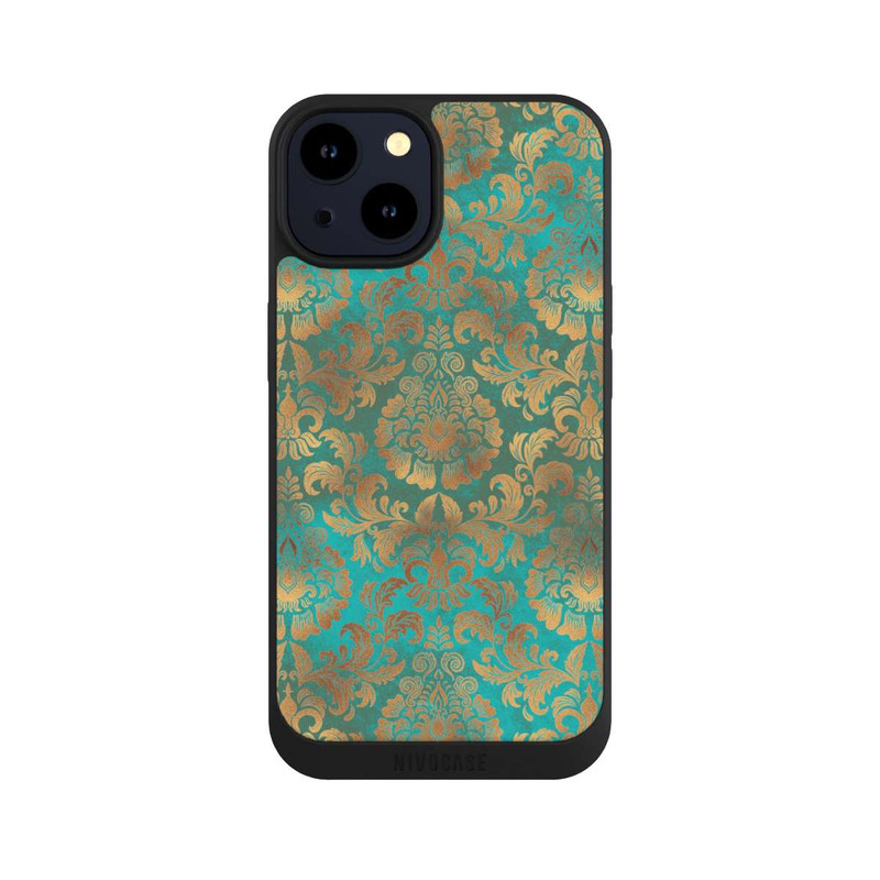 iPhone 14 NIVOpure Damasttapete Türkis