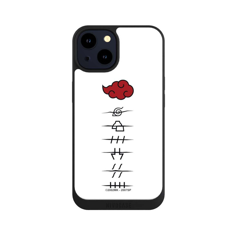 iPhone 14 NIVOpure Akatsuki Mitgliedersymbole Weiß