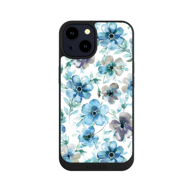 iPhone 14 NIVOpure Blaues Blumenmuster Trendy