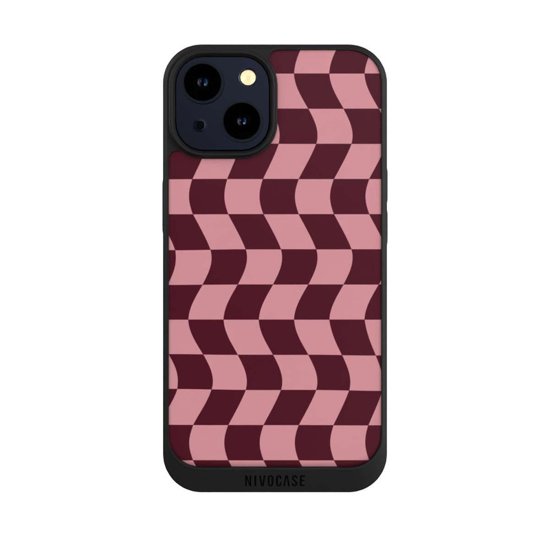 iPhone 14 NIVOpure Checkerboard red-pink
