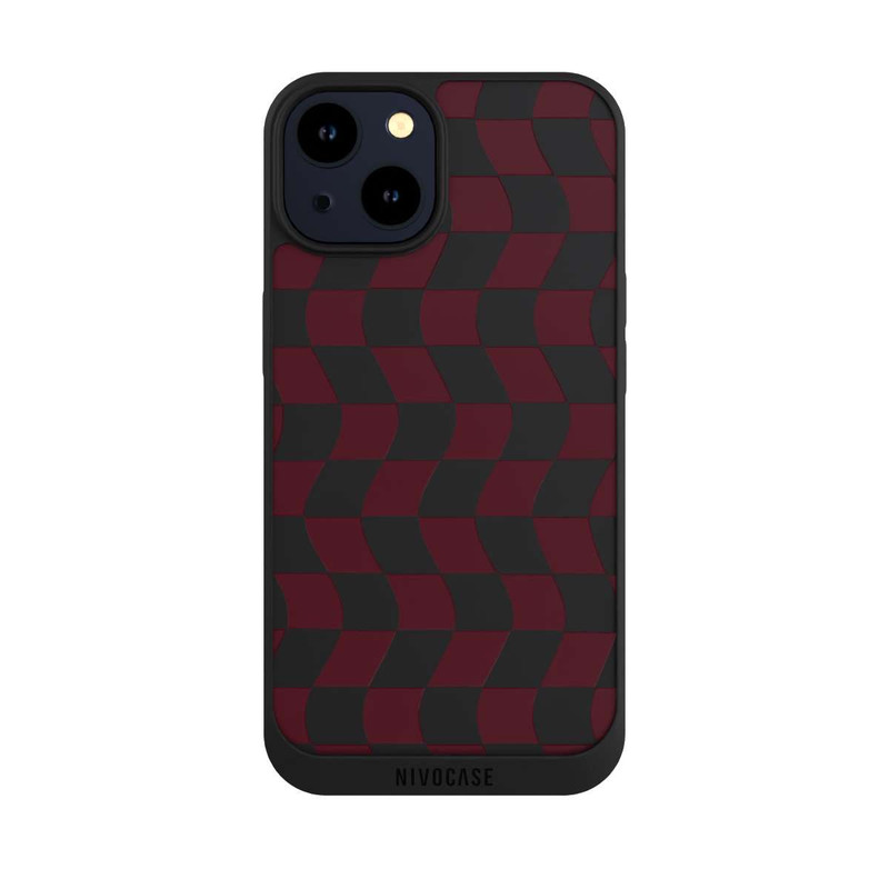 iPhone 14 NIVOpure Checkered wine red