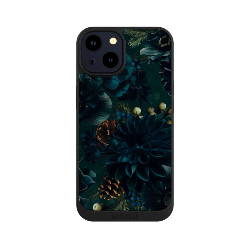 iPhone 14 NIVOpure Blumenmuster Grün und Blau