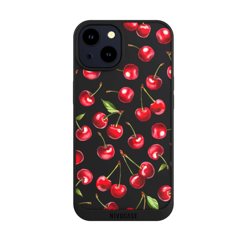 iPhone 14 NIVOpure Cherry Pattern Transparent With AI
