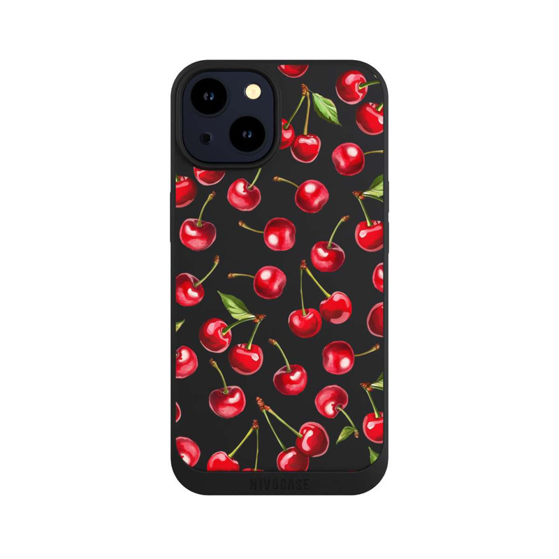 iPhone 14 NIVOpure Cherry Pattern Transparent With AI
