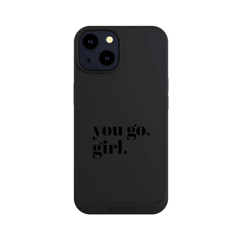 iPhone 14 NIVOpure You Go Girl Schwarz Transparent