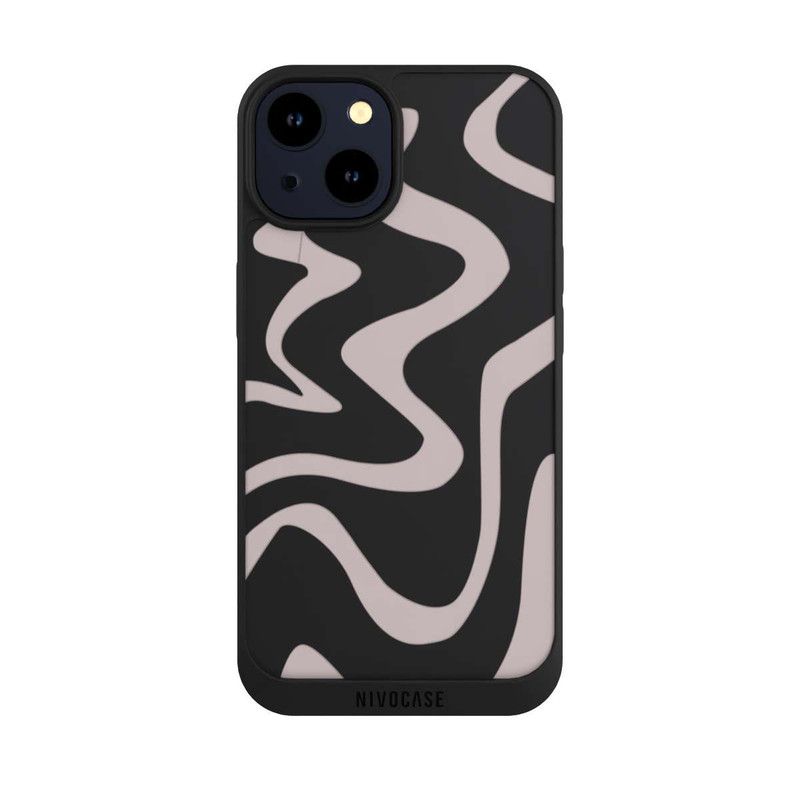 iPhone 14 NIVOpure Trendy Lines Brown Transparent