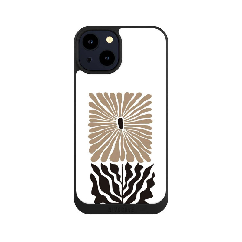 iPhone 14 NIVOpure Boho Flower Brown on White