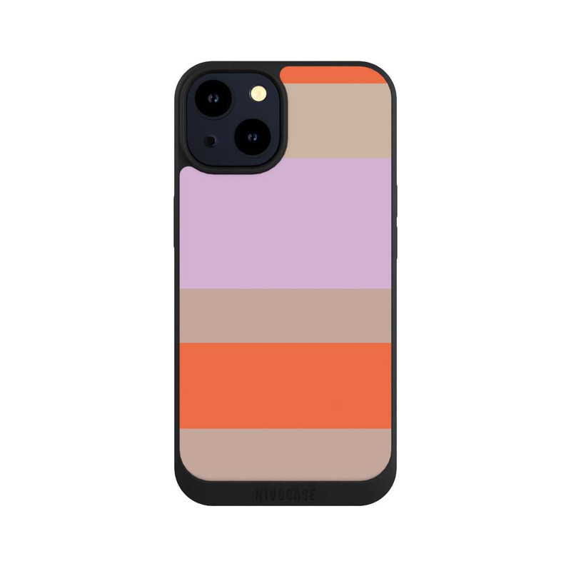iPhone 14 NIVOpure Moca Lila Orange Stripes