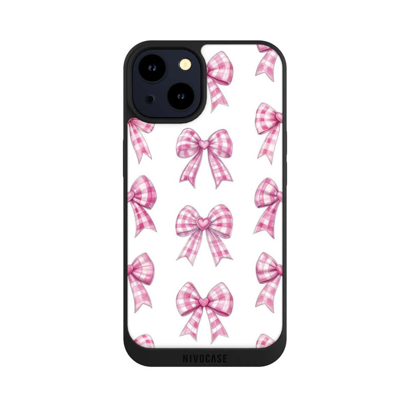 iPhone 14 NIVOpure Pink Gingham Hearts and Bows