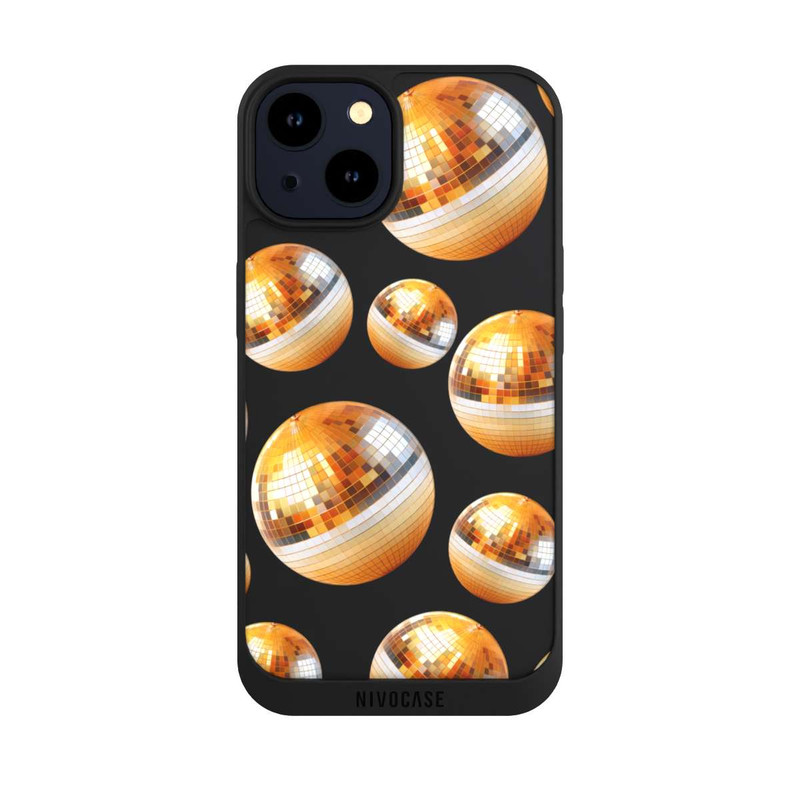 iPhone 14 NIVOpure Disco Ball Party Gold Orange Transparent with AI