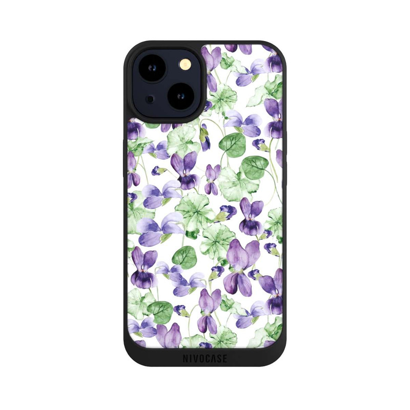iPhone 14 NIVOpure Purple Wildflowers Pattern Watercolor