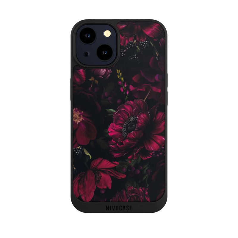iPhone 14 NIVOpure Dunkle Rote Blumen Liebe